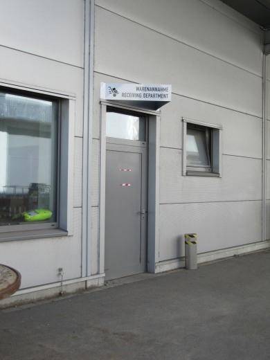 Winkelschild für Tür - Warenannahme